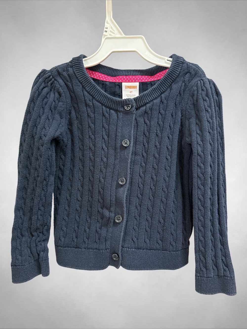 Gymboree Girls Navy Blue Cable Knit Cardigan Sweater Size 4T